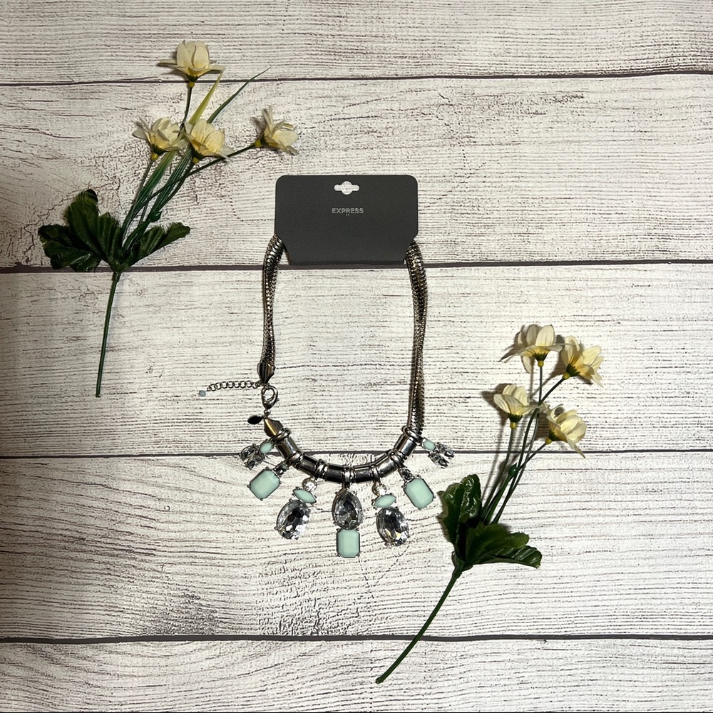 EXPRESS Embellished Diamond Silver Necklace - Picture 5 of 9